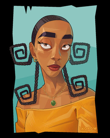 Psychic Gym Leader, 2024. Portrait of @kayratheodore on instagram, tiktok.