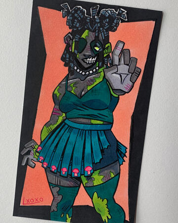 ZOMPOCALYPSE: SLEEPER, 2023. Commission. Alcohol markers on paper.